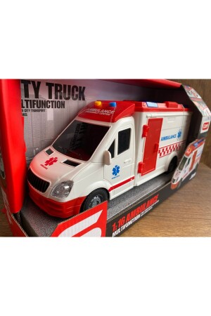 Oyuncak Ambulans Sesli Işıklı Sedyeli Büyük Ön Kapı Ve Arka Kapıları Açılır Oyuncak ambulans araba - 2