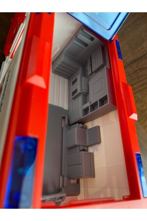 Oyuncak Ambulans Sesli Işıklı Sedyeli Büyük Ön Kapı Ve Arka Kapıları Açılır Oyuncak ambulans araba - 5