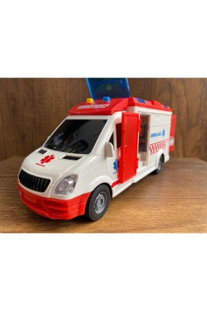 Oyuncak Ambulans Sesli Işıklı Sedyeli Büyük Ön Kapı Ve Arka Kapıları Açılır Oyuncak ambulans araba - 8