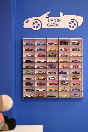 Oyuncak Araba Rafı 50'li-Mobilya-Raf-montessori-Ahşap- (hotwheels Ve Matcbox Arabaları Için) - 1