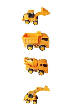 Oyuncak Iş Makinaları Seti Dozer, Kepçe, Mikser Ve Kamyon, Sürtmeli 4'lü Set ML-0065 - 4