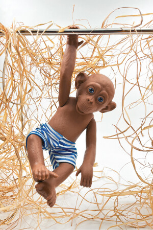 Oyuncak Maymun Diego-35cm Gerçekçi Et Dokulu-renkli Şortlu Diego-Maymun - 2