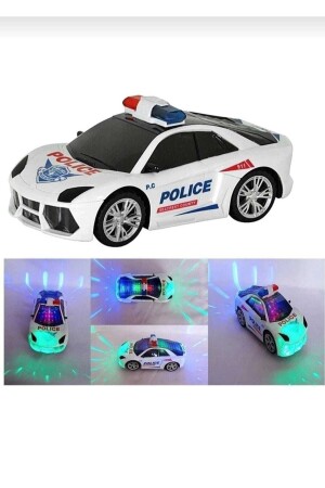 Oyuncak Polis Arabası Pilli Çarptıkça Yön Değiştiren Işıklı Sesli Polis Arabası - 1