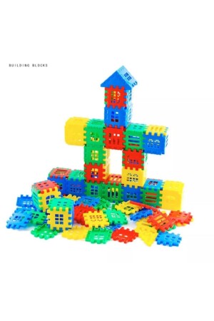 Oyuncak Puzzle 3d Yapı Tasarım Blokları 64 Parça Eğitici Zeka Geliştirici Set 64 Parça Puzzle - 9