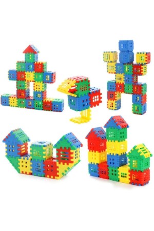 Oyuncak Puzzle 3d Yapı Tasarım Blokları 64 Parça Eğitici Zeka Geliştirici Set 64 Parça Puzzle - 3