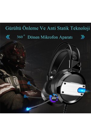 Oyuncu A10 Kulaklığı Usb Girişli Profesyonel 7.1 Kanal Mikrofonlu Gaming Işıklı Rgb Kulak Üstü RDNKLKA10T - 8