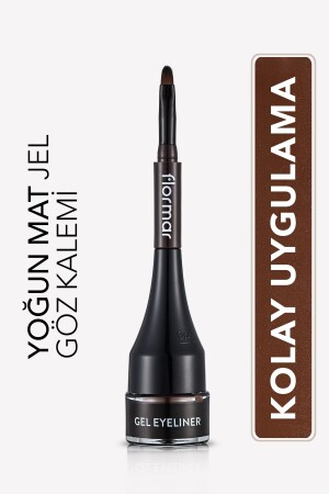 Özel Fırça Başlıklı Yoğun Pigmentli Mat Jel Eyeliner-gel Eyeliner-003 Bole Brown-8690604591893 - 2