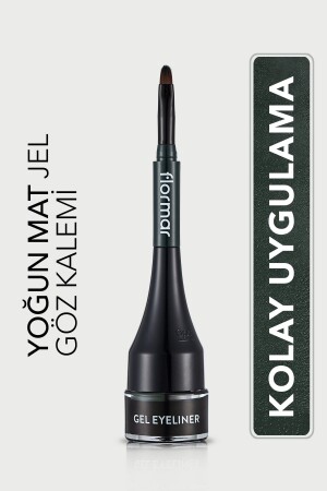 Özel Fırça Başlıklı Yoğun Pigmentli Mat Jel Eyeliner (YEŞİL) - Gel Eyeliner - 004 - 8690604591909 - 3