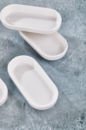 Spezielles 6-teiliges Snack-/Frühstücks-Präsentationsset der Kütahya-Serie. Erstklassige 17 x 8 cm große Floß-Snackschale aus Keramik - Blue