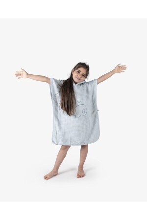 ÖZEL KUTUSUYLA 4 KAT MÜSLİN KAPŞONLU PANÇO %100 PAMUK - Eifin