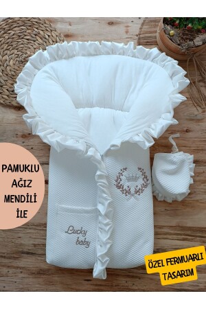 Bebek Battaniyesi Bebek Dış Kundağı Hastane Çıkışı Yenidoğan Özel Tasarım Hediyelik Unisex KND45395 - 1