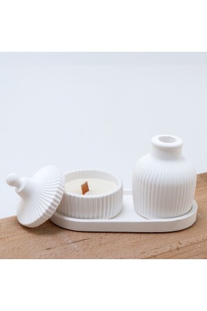 مجموعة ملحقات ثلاثية من الشموع والوعاء ذات الرائحة الخاصة بتصميم MNZ - Fire Candle