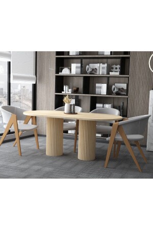 özel tasarım oval yemek masası 180*90 salon masa - Seyvey Dizayn