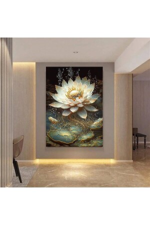 Özel Tasarım Sarı Lotus Çiçeği HD Kalite Kanvas Tablo /005-e - Trade Ays