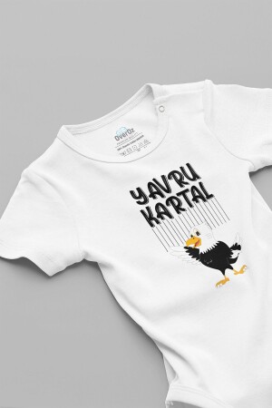 Özel Tasarım Yavru Kartal Beşiktaş Bebek Body Beyaz Badi Zıbın 5193-2 - 1