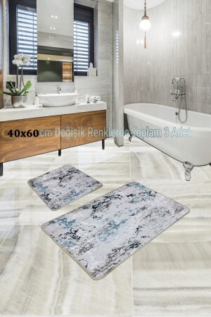 Özel Üretim Banyo Halısı Ve Paspas 3 Adet (40X60CM) AL919 - 3