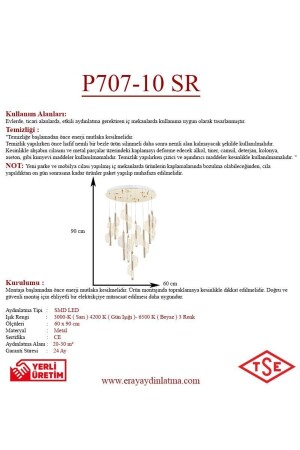 P7077-10 10 LED Pendelleuchte Kronleuchter P7077-10 GD - 5