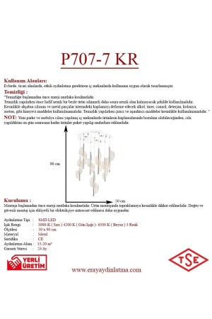 P7077-6+1 7-teilige Chrom-Pendelleuchte, LED-Kronleuchter P7077-6+1 KR - 8