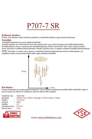 P7077-6+1 7-teilige Pendelleuchte LED-Kronleuchter P7077-6+1 GD - 5