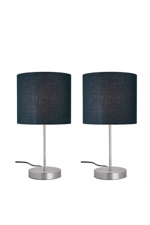 Pablo Modern Grey Leg Black Fabric Head Lampshade Table Lamp PABLOABAJUR - 1