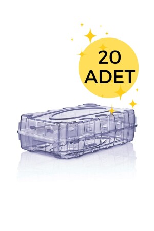 Packung mit 20 marineblauen transparenten Damen-Schuhkartons Premium MRD726 - 1