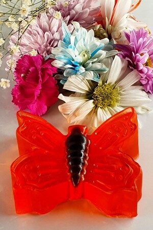 Packung mit 3 dekorativen Geschenk-Frühlingsblumen, duftende weiß-rot-orangefarbene Bade- und Handseife - 6