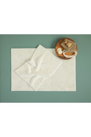 MNZ-Paige Polyester Pasta حمام المطبخ 60x90 40x60 سم Ecru 10035542 - English Home