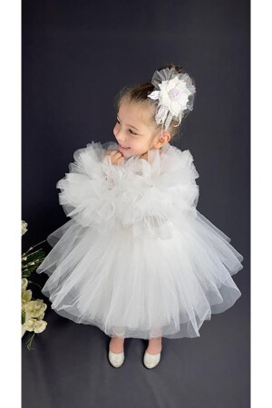 Paillettenbesetztes Kinder-Abendkleid mit Pompom-Ärmeln, Geburtstagskleid, 23. April, Kleid zy1 - 2