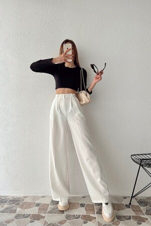 Palazzo-Hose mit weitem Bein und hoher Taille - 4