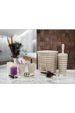 مجموعة حمام من نوع MNZ-Palm 5 Piece / Beige M-SAS06-09 - Prima Nova