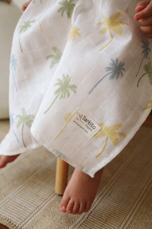 Palm Tree Kapuzenponcho aus Bio-Musselin, Alter 1–5 TYC00451291471 - 4