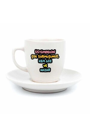 (منز) - سألتني كثيراً عن ما أحتسي عليه (إيول آي) و (إيول آي كريم كوب قهوة تركية - هدية كيراميكي كوب قه - Palto Tasarım