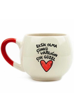 (منز) - لا تفوتي لأن وجودك جميل جداً كريم كريم كريماً (مقبض أحمر) - كأس الهدية - Palto Tasarım