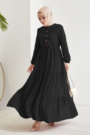 Pamela Ayrobin Hijab-Kleid mit Knöpfen – Schwarz MS00MC001920 - 1