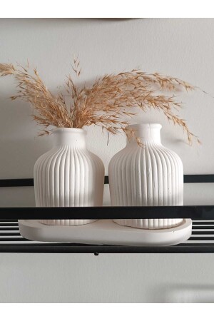 Pampas Vase 2er-Set - Pampas-Set; - 2