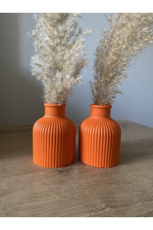 Pampas-Vase – skandinavische dekorative Vase aus Beton, 10 cm, sehr stilvoll, 2 Stück. Lieferung - 2