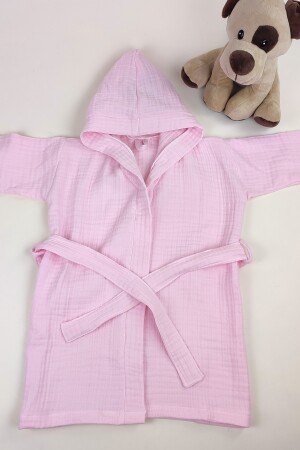 Pamuk 4 Katlı Müslin Unisex Kapüşonlu Bebek Çocuk Bornozu bornoz4k - la mure baby