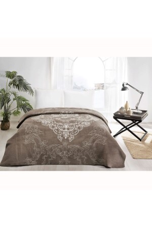 Pamuk Battaniye Lorena Kahve Çift Kişilik 3290-60 - Taç