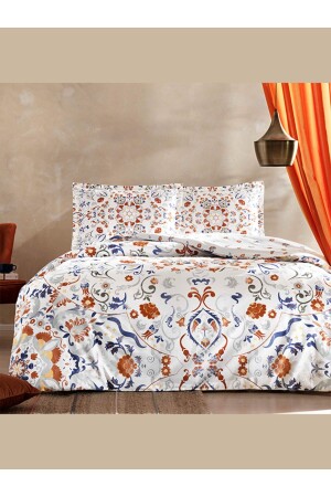 Pamuk Saten Nevresim Takımı Viola Kiremit Çift Kişilik 3254-174 - Taç