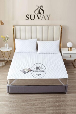 Pamukkale Bt Su Sıvı Geçirmez Kapitone Alez Tek Ve Çift Kişilik Kapitoneli %100 Pamuklu Yatak Alezi - Suvay