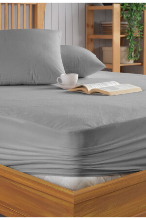 Pamukkale Gri Alez Mikro Fitted Su Sıvı Geçirmez Yatak Koruyucu Alez (10 Farklı Ebat) MFSGA - Formeya