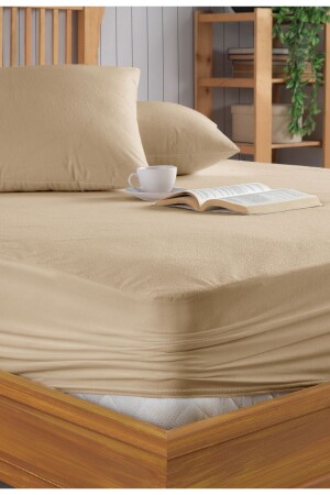 Pamukkale Kahverengi Alez Mikro Fitted Su Sıvı Geçirmez Yatak Koruyucu Alez (10 Farklı Ebat) - Formeya