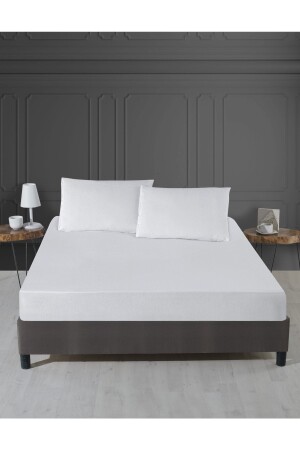 Pamuklu Fitted Full Kenar Su Sıvı Geçirmez Yatak Koruyucu Alez Çarşaf Beyaz - Violetlife