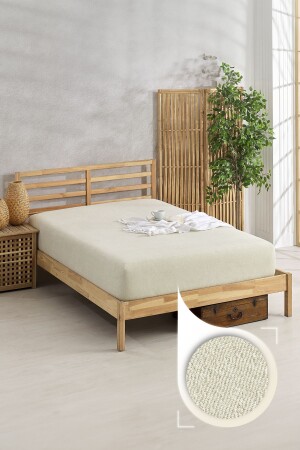 Handtuchlaken aus Baumwolle mit 4 Seiten elastischem, einfach/doppelt elastischem Handtuchlaken - The Berb