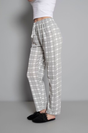 Pamuklu İnce Nefes Alan Kumaş Kurdele Bel Detaylı Baskılı Kadın Pijama Altı - Donex