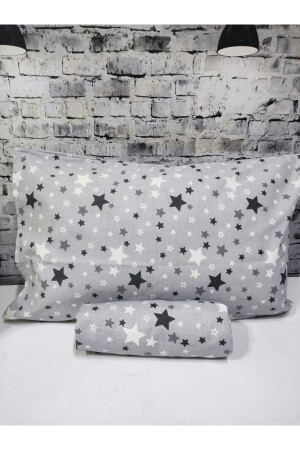 Pamuklu Kumaş Yıldız Desen Çift Kişilik Lastikli Çarşaf Takımı - Gasel Çarşi