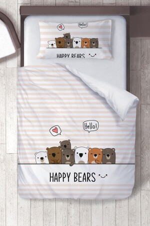 Pamuklu Mikro Saten Ayıcıklar Çocuk Odası Çocuk Nevresim Takımı ibrtnb063 - instababyrooms