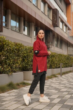 Pamuklu Tunik Pantolon Eşofman Takım Bordo - Burcu Tesettür