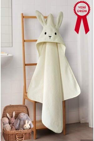 MNZ-Cotton Soft Baby Bath Towel Swaddle 75x75cm / أرنب ATS20278 - Alpar Tekstil