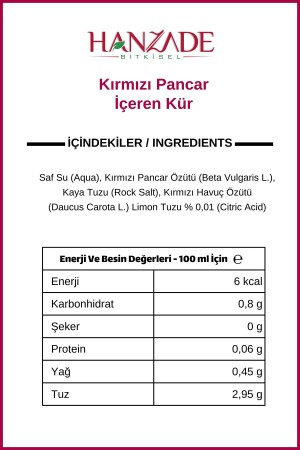 Pancar Kvass Fermente Kırmızı Pancar İçeren Kür 1 Litre Cam Şişe - 6